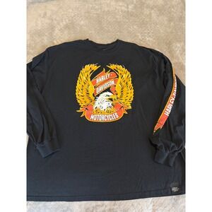 Harley Davidson Museum Milwaukee Long Sleeve T-Shirt Men 2XL Black Eagle Graphic